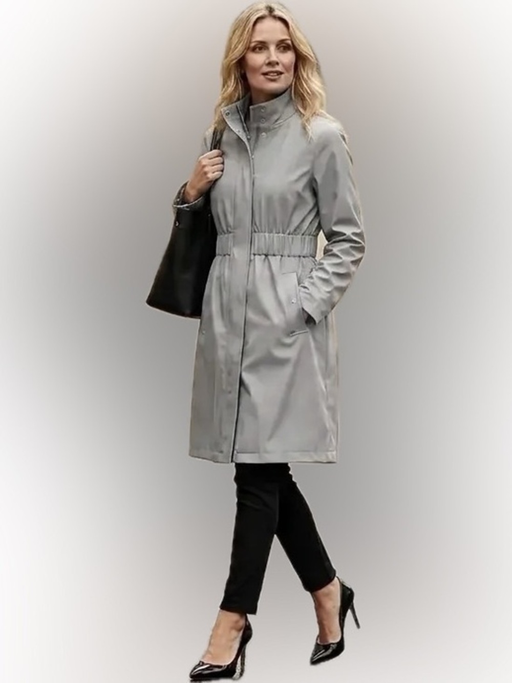 Eileen Fisher Y2K Trench coat  Windbreaker XL Cotton Nylon Spring Fall Classic